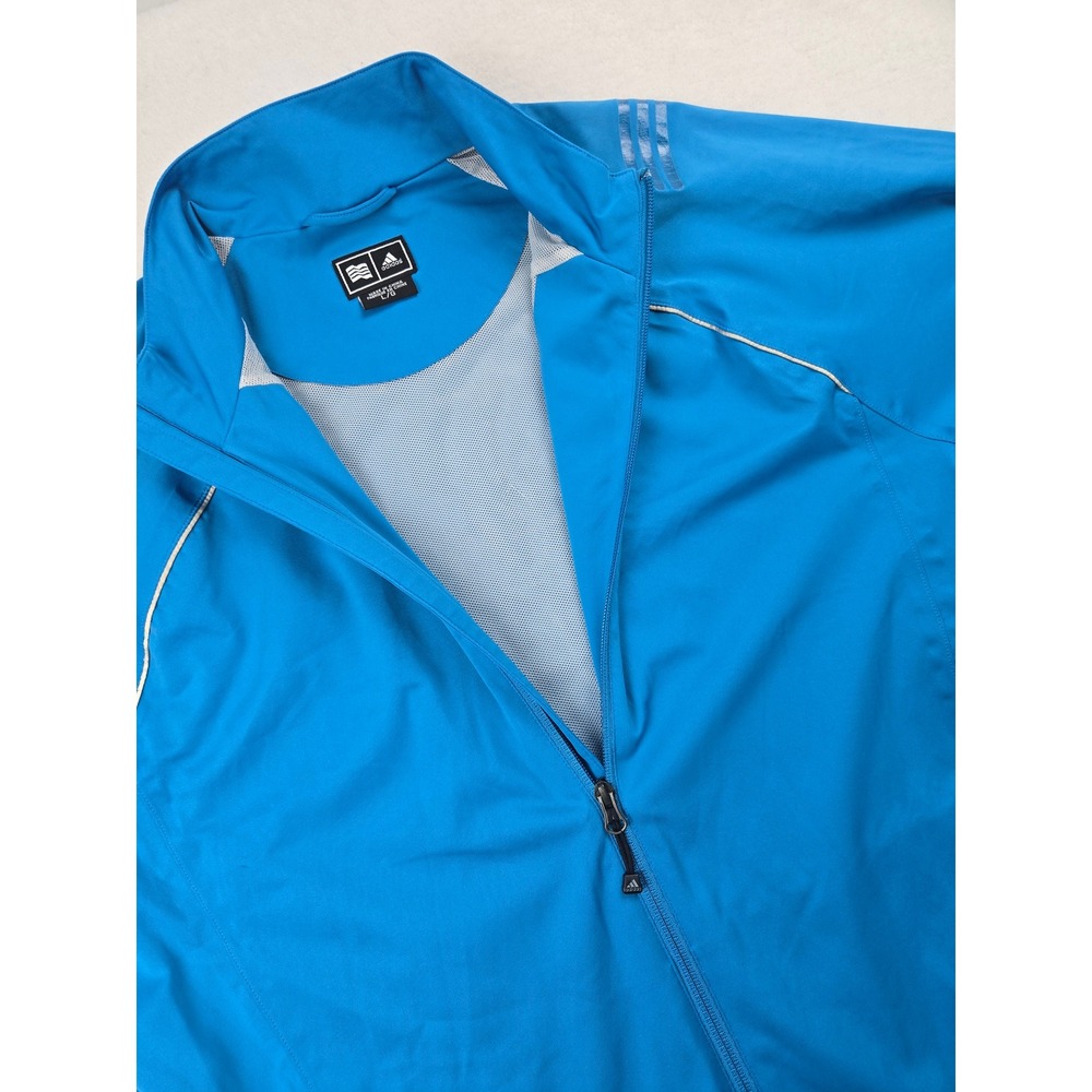 Adidas Men's‎ L/G Blue Full Zip Lightweight Jacket Athletic Track Jacket Logo